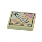 3068bpb0907 Lego Fliese beige Aufdruck Karte und Elves Schlüssel