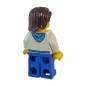 cty190 Lego Minifigur mit weißem Hoodie und blauen Taschen