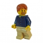 twn075 Lego Minifigur mit kariertem dunkelblauen Shirt und beige farbener Hose