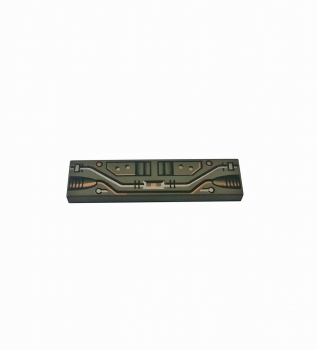 2431px2  Lego Tile with pattern circuitry black copper silver