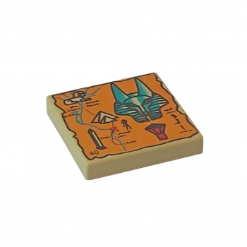 3068px19 Lego Fliese beige Aufdruck Landkarte mit Hieroglyphen