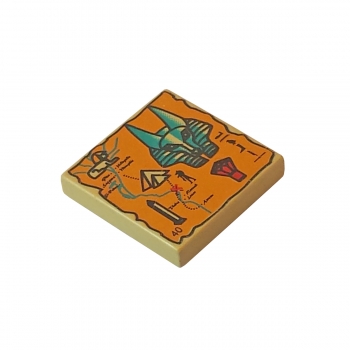 3068px19 Lego Fliese beige Aufdruck Landkarte mit Hieroglyphen
