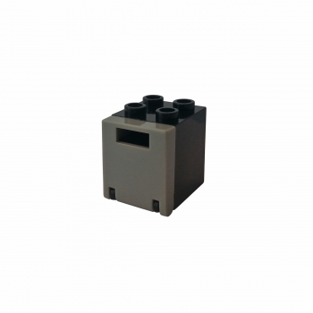4345 Lego Box schwarz mit dunkelgrauer Tür