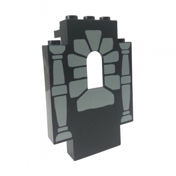 4444pb04 Lego Paneele schwarz mit aufgedrucktem Fenster und Säule