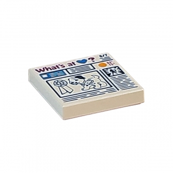 3068bpb0933 Lego Fliese weiß mit Aufdruck Zeitung