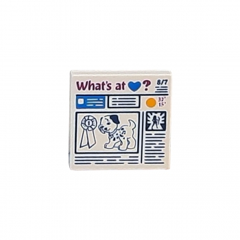 3068bpb0933 Lego Fliese weiß mit Aufdruck Zeitung