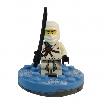 njo001 Lego Minifigur Zane mit Schwert und Kreisel