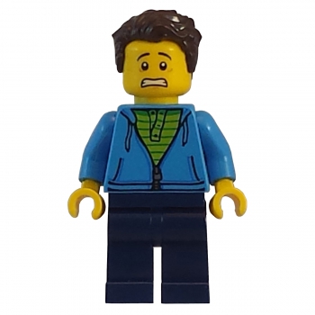 twn331 Lego Minifigur Mann mit dunkelblauem Kapuzenpullover