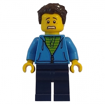 twn331 Lego Minifigure Man with dark blue Hoodie