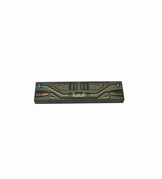 2431px2  Lego Tile with pattern circuitry black copper silver