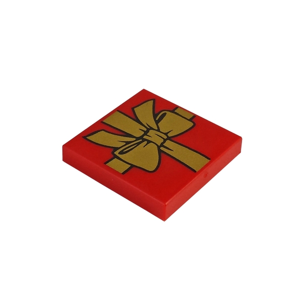 3068bpb0014 Lego Fliese rot Aufdruck Geschenk goldfarbig