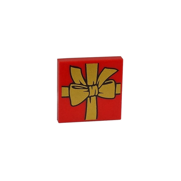3068bpb0014 Lego Fliese rot Aufdruck Geschenk goldfarbig