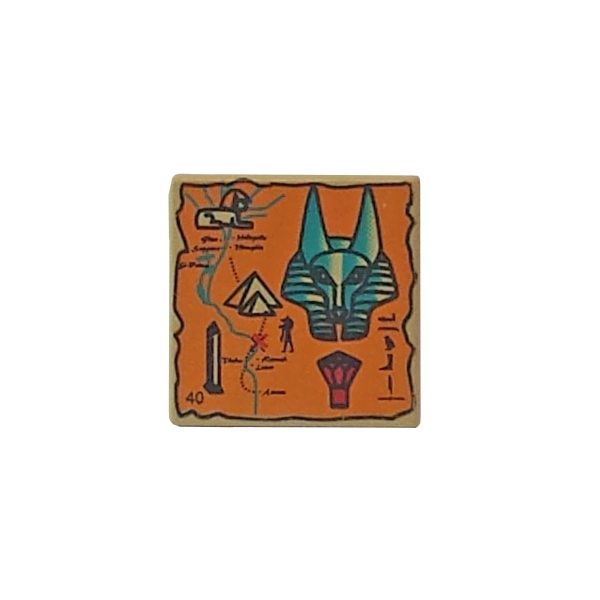 3068px19 Lego Fliese beige Aufdruck Landkarte mit Hieroglyphen