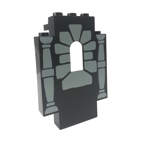 4444pb04 Lego Paneele schwarz mit aufgedrucktem Fenster und Säule