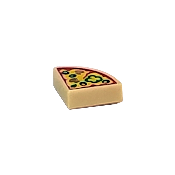 25269pb003 Lego Tile with pizza slice pattern