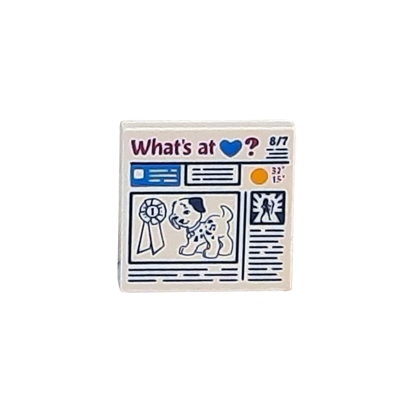 3068bpb0933 Lego Fliese weiß mit Aufdruck Zeitung