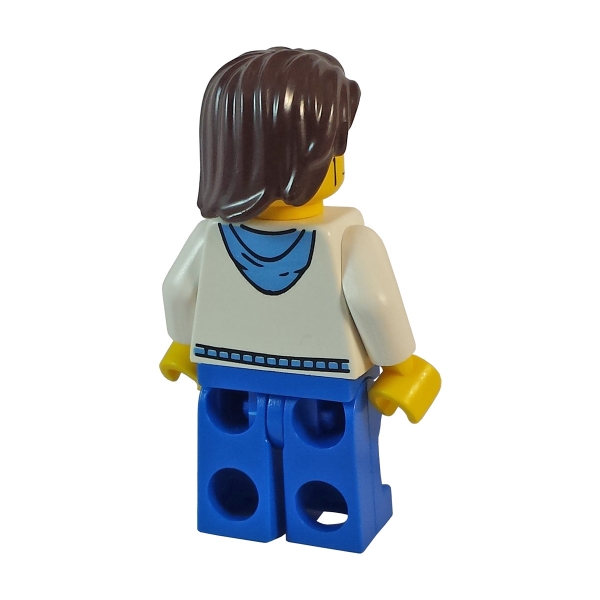 cty190 Lego Minifigur mit weißem Hoodie und blauen Taschen