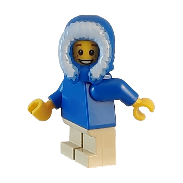 hol057 Lego Minifigur Junge mit blauer Kapuzenjacke