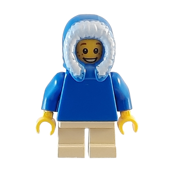 hol057 Lego Minifigur Junge mit blauer Kapuzenjacke