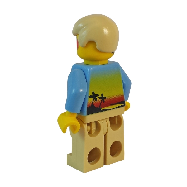 twn077 Lego Minifigur mit Aufdruck Hemd Sonnenuntergang und Palmen