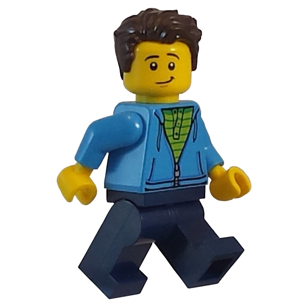 twn331 Lego Minifigur Mann mit dunkelblauem Kapuzenpullover