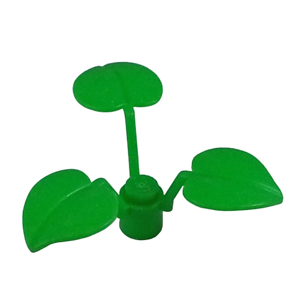 Lego Blumen Stängel mit 3 Blättern grün