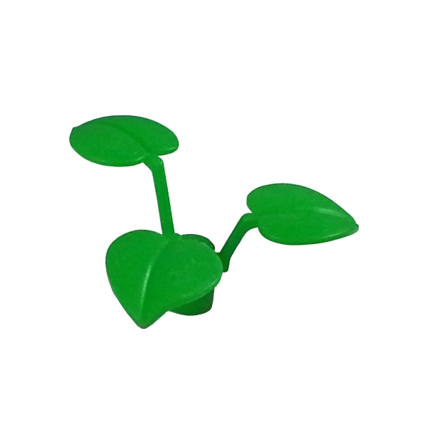 Lego Blumen Stängel mit 3 Blättern knallgrün