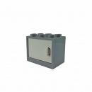 Lego 4532a Box Schrank 2 x 3 x 2 hellgrau mit weißer Tür