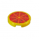 Lego 14769pb011 Fliese rund 2 x 2 gelb mit Aufdruck Pizza
